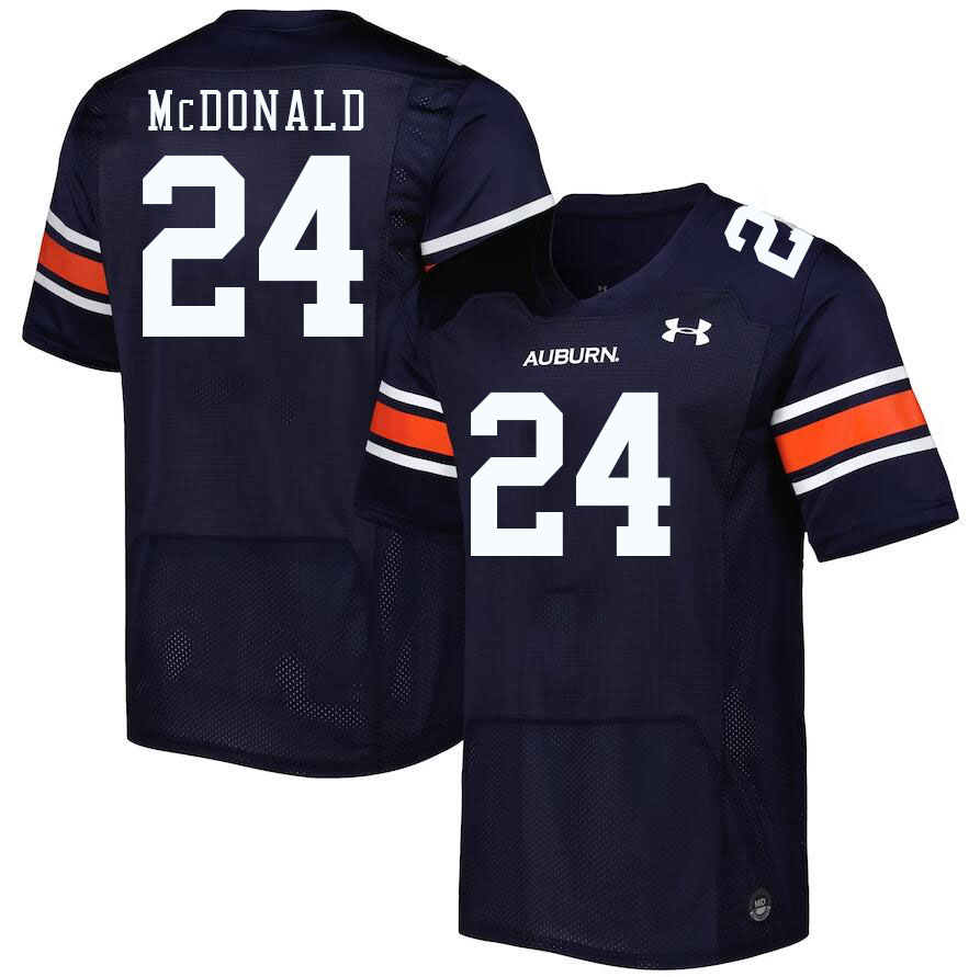 Men #24 Craig McDonald Auburn Tigers College Football Jerseys Stitched-Navy - Click Image to Close